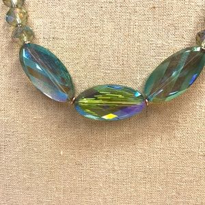 Aurora Borialis Large Glass Rhinestone Necklace